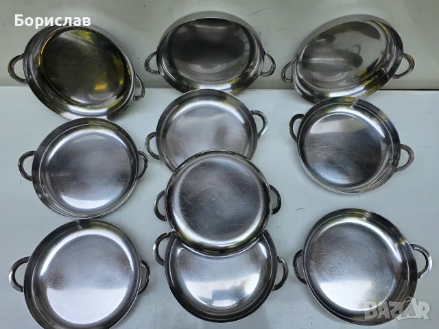 Неръждаеми чинии, алпака с дръжки, снимка 6 - Чинии - 55381607