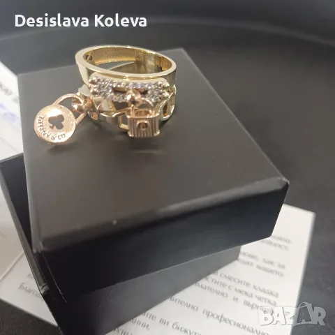 Уникален Tiffany дамски златен пръстен, снимка 2 - Пръстени - 55535688