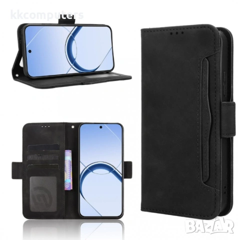 Кожен Калъф Портфейл за Realme 16 5G - Свалящ се държач, Двоен магнит, 5 цвята