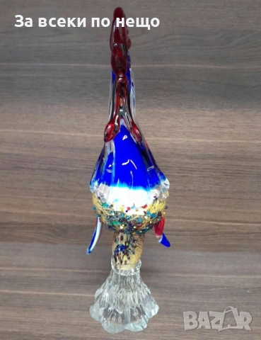 Murano Italy   Glass Cockerel “Французинът” Код P2592, снимка 7 - Декорация за дома - 54814418