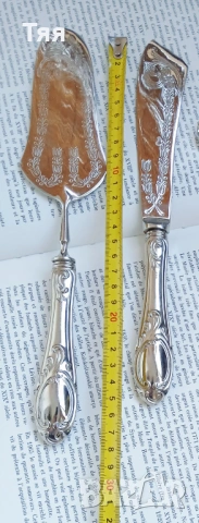 Посребрени прибори за сервиране , снимка 6 - Антикварни и старинни предмети - 54321703