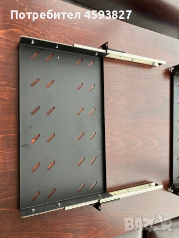 1U Server Rack Shelf - Universal Vented Rack Mount Cantilever Tray for 19"; 10" Deep Shelf, Black, снимка 2 - Други - 54567632