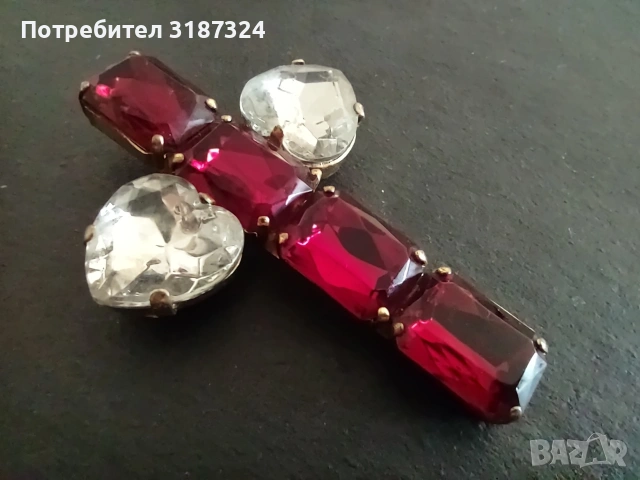 Кръст, бижу от 70те, 7/4 см, снимка 4 - Други - 54945752