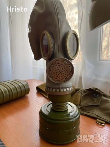 Рядък български противогаз ШМ-41М, пълен комплект, снимка 9 - Колекции - 54199579