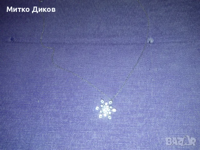 Детско сребърно колие проба 925 с висулка с кристали 3.19грама, снимка 3 - Колиета, медальони, синджири - 55412753