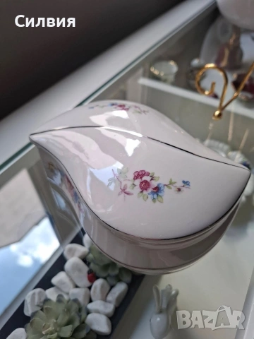 Ретро порцеланова кутия *Китка*, снимка 3 - Декорация за дома - 54237339