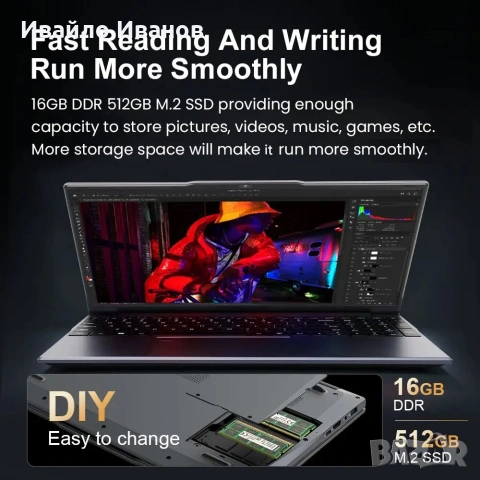 нов бюджетен лаптоп xiaman intel i3, 15,6", win11, снимка 12 - Лаптопи за работа - 54580301