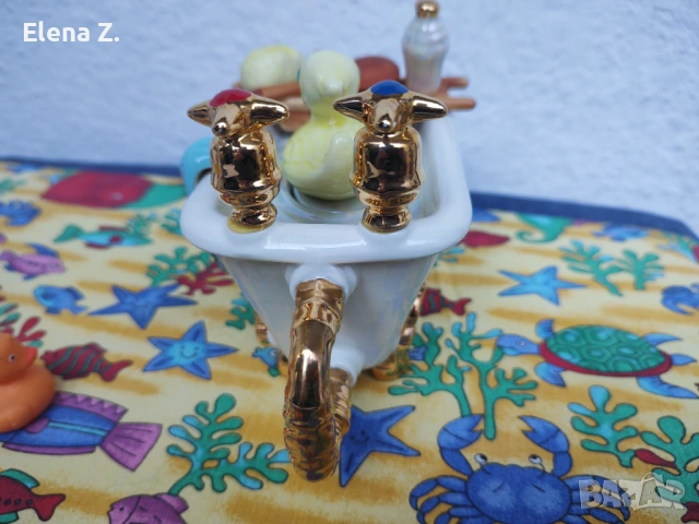 Уникален декоративен чайник Вана с патенце Swineside Англия, снимка 6 - Декорация за дома - 54003494