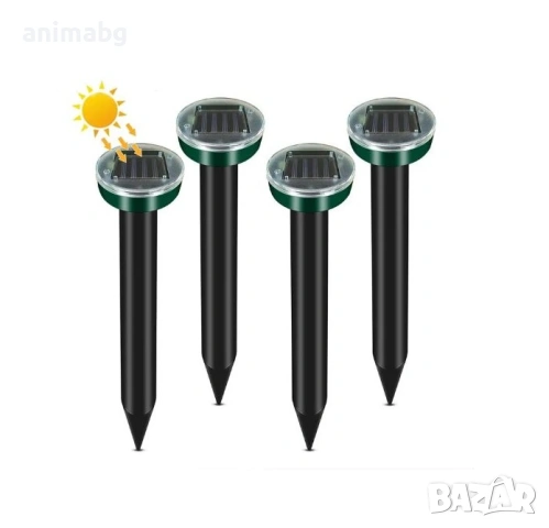 ANIMABG Соларен ултразвуков репелент за къртици, С високомощни вибрации и вградена батерия, снимка 4 - Соларни лампи - 54387038