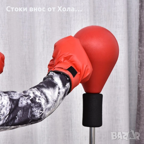 Свободностояща боксова круша със стойка и боксови ръкавици, комплект с регулируема височина HOMCOM , снимка 4 - Бокс - 55243241