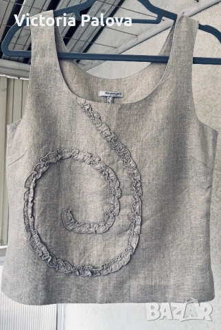 Луксозен ленен топ Bandolera с ефектен акцент Холандия, снимка 2 - Корсети, бюстиета, топове - 54083146