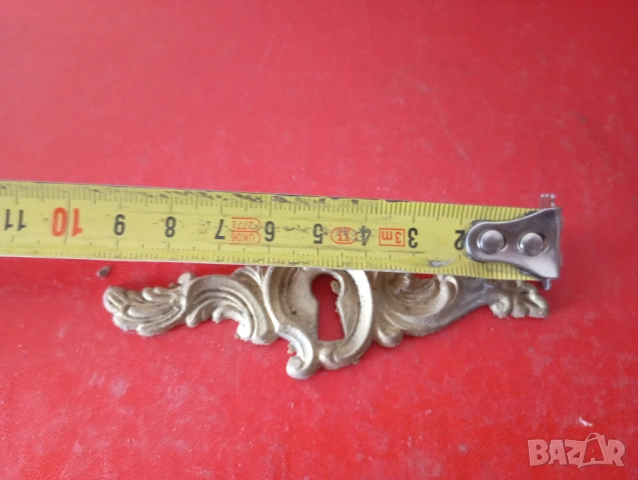 Шест бронзови обкова за ключалка за мебел, снимка 2 - Антикварни и старинни предмети - 54192182