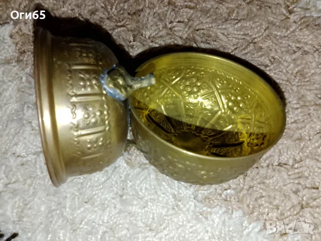 стара месингова бонбониера захарник кухненски уред антика, снимка 2 - Антикварни и старинни предмети - 55466220