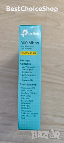 TP-Link TL-WN823N 300Mbps мини безжичен N USB адаптер нов, снимка 5 - Мрежови адаптери - 55066361
