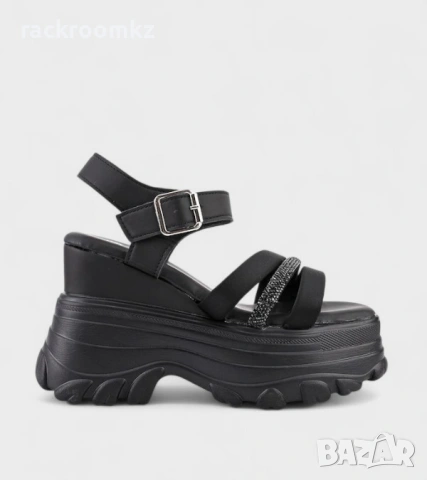 Дамски сандали на висока платформа черни 1056 black