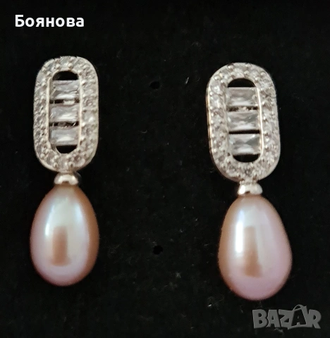 Нежни сребърни обеци с естествени перли , снимка 8 - Обеци - 39683262