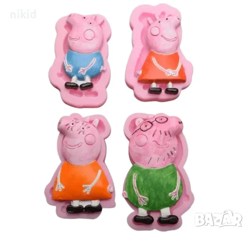 Пепа Пиг Джордж майка баща Peppa pig силиконов молд форма фондан шоколад гипс декор
