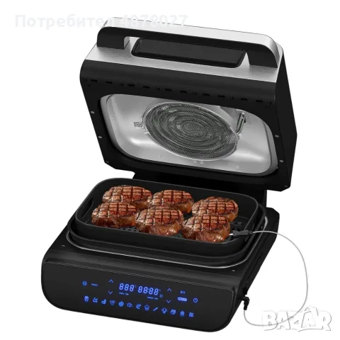Мултифункционален грил-фритюрник HOMELUX 6в1 с горещ въздух, 1700W, Дигитален сензор, 12 програми, L, снимка 5 - Фритюрници - 55502005