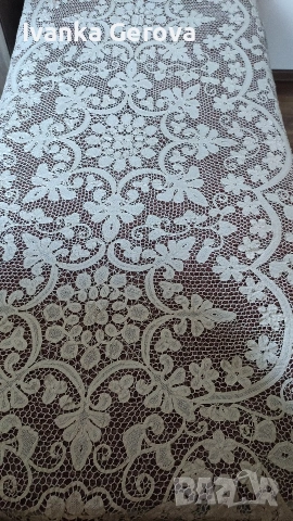 Ръчно изработена кувертюра с техника фриволите 