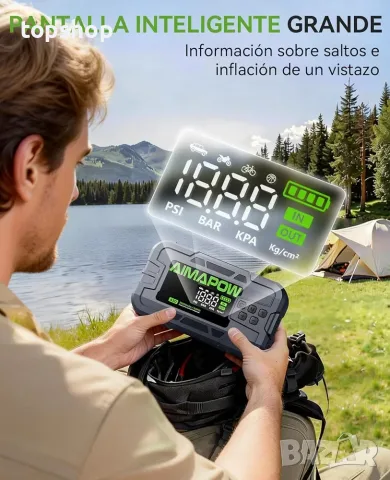 Чисто нов запечатан в целофан стартер за кола AIMAPOW A30 9000A / 2220mAh / 26.64Wh компресор 160psi, снимка 4 - Аксесоари и консумативи - 55382957