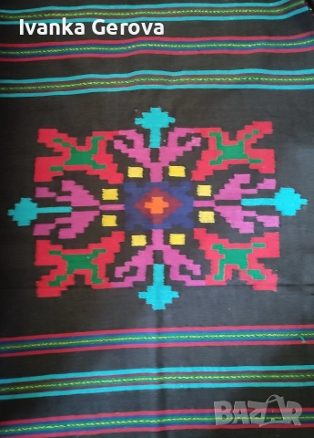 Ръчно тъкана вълнена черга , снимка 4 - Пътеки - 54312559