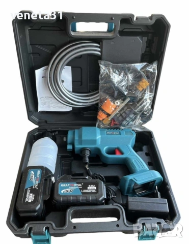 Комплект акумулаторна водоструйка с 2 батерии в куфар, снимка 5 - Парочистачки и Водоструйки - 54078510