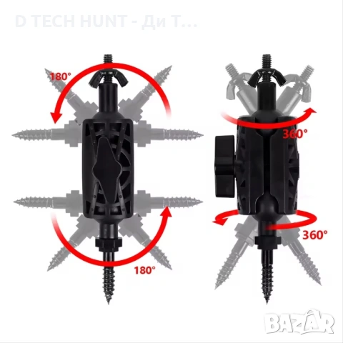 Стойка за ловна камера и соларен панел | С винт | 360° регулиране, снимка 8 - Чанти, стативи, аксесоари - 54176350