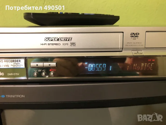 Vhs и DVD рекордер Panasonic , снимка 3 - Плейъри, домашно кино, прожектори - 55425350