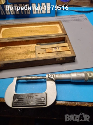 Продавам микрометър 25÷50 мм, снимка 3 - Шублери - 54237776