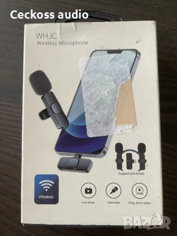🎤 Безжични микрофони WHJC за iPhone / Apple – НОВИ!, снимка 4 - Аксесоари за Apple - 55679747