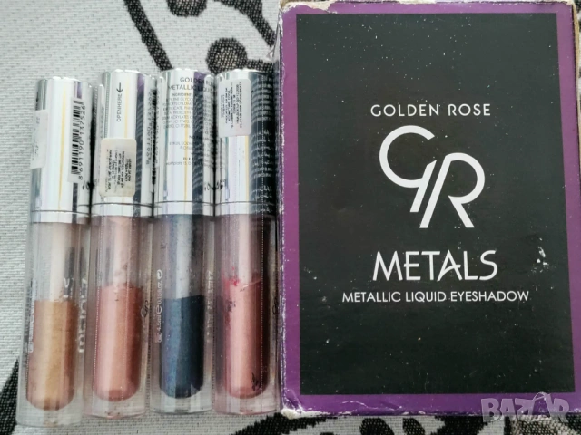 Сенки за очи с метален ефект Golden rose, снимка 8 - Козметика за лице - 54188139