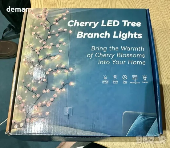 LED лампи за стена - клонки с черешов цвят, 8 режима, 144 LED, дистанционно, 2,3 м, снимка 9 - Декорация за дома - 55622120