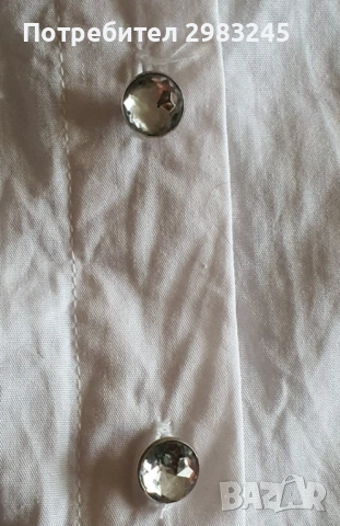 Бяла дамска риза с дълги ръкави и камъни, снимка 4 - Ризи - 54257402