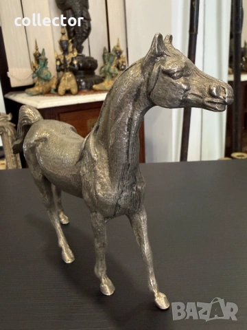 Бронзова фигура на арабски кон. №8058, снимка 10 - Антикварни и старинни предмети - 54050856