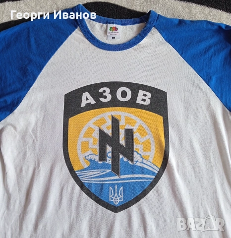 AZOV UKRAINE 14/88 Size L АЗОВ УКРАЙНА СЛАВА УКРАiНИ фенска блуза фланела горница топ Baseball Top, снимка 2 - Блузи - 55191312