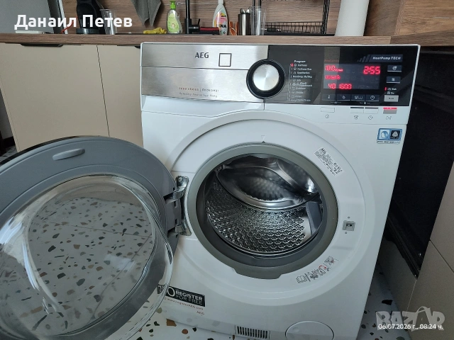 Пералня + сушилня термопомпа AEG L9WBC61B, снимка 7 - Перални - 55168601