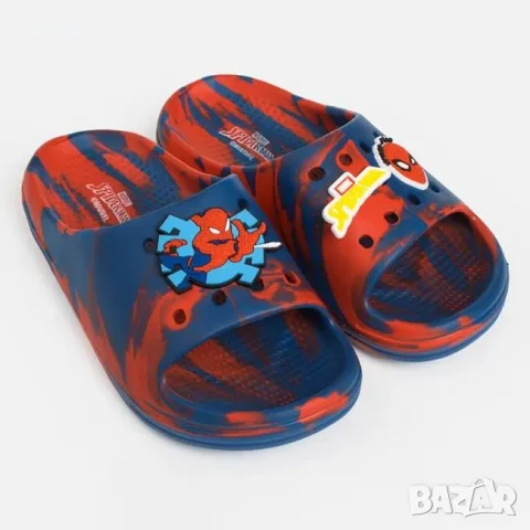 Детски джапанки slides spiderman за момче синьо червено_1260109, снимка 2 - Детски сандали и чехли - 55389179