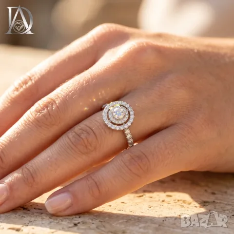 Нов Златен Пръстен с 0.78кт Естествени Диаманти, снимка 4 - Пръстени - 42864057
