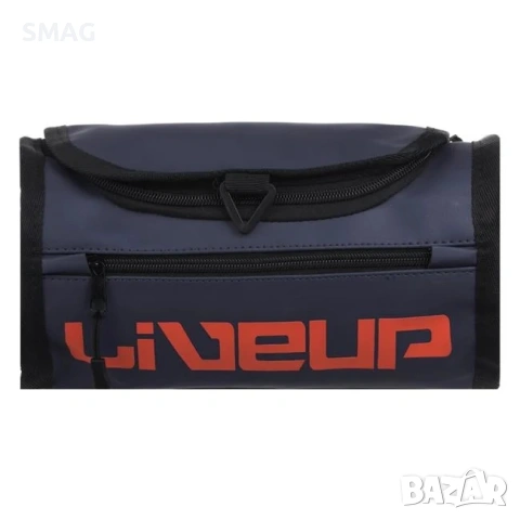 Несесер цилиндричен мъжки син LiveUp с джобове 13x25 см_1251787