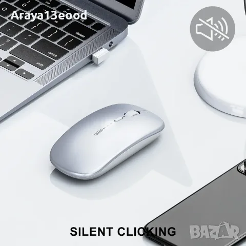 Безжична мишка inphic M1P Ultra Slim 2.4G с акумулаторна батерия и тих клик, снимка 2 - Клавиатури и мишки - 55691443