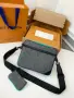 LV / Trio Postman / Grey Мъжка Чанта С Презрамка Малко Портмоне И Луксозна Кутия 25x18.5x7см К. ch60, снимка 3