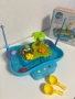 Музикална водна пързалка с рибки и части на конструктор, водна маса, игра, снимка 1