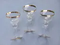Стъклени чаши със златен кант - 3 броя, снимка 4