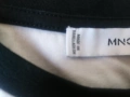 Бяла дамска тениска Mango (MNG) с черен кант, снимка 6
