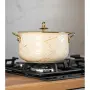 Тенджера Goldmann GM 8017-24B, 6.2L, 24x15см, Емайлирана, Индукция, Златист/Мрамор, снимка 1
