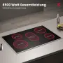 Стъклокерамичен плот за вграждане, 90 см, 5 зони, 8500W, инокс рамка, трифазно захранване, GASLAND, снимка 3
