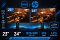 Професионални IPS монитори 23-24" – Dell и HP, Full HD и 1920x1200, без ШИМ, снимка 1