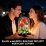 Нов LED букет червени рози 596 части мини тухлички с капак декорация подарък за жена, снимка 3