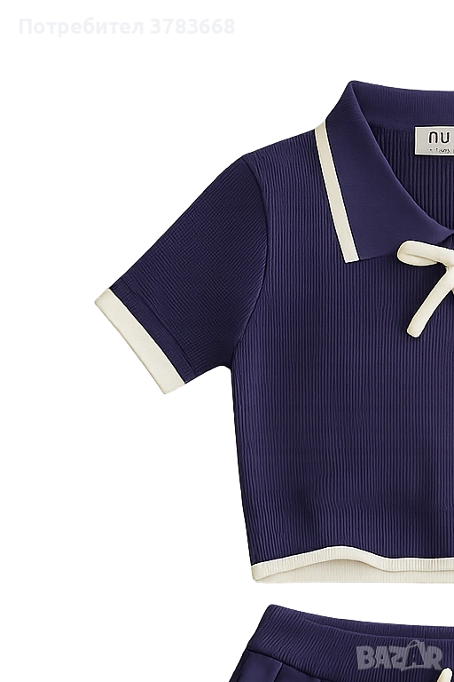 Стилен комплект (пола + топ) в стил Miu Miu – S-M, като нов, снимка 1