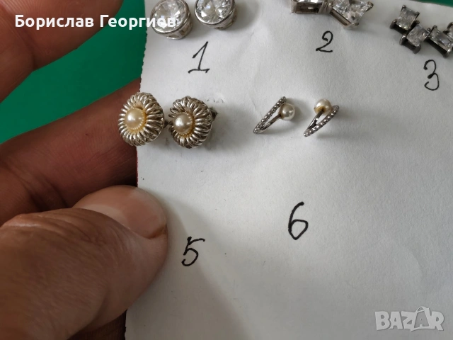 Сребърни обеци 925 10 чифта, снимка 4 - Обеци - 32205314